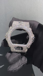 VVS Moissanite Silver Cross Iced-Out Watch Bezel for Dw6900
