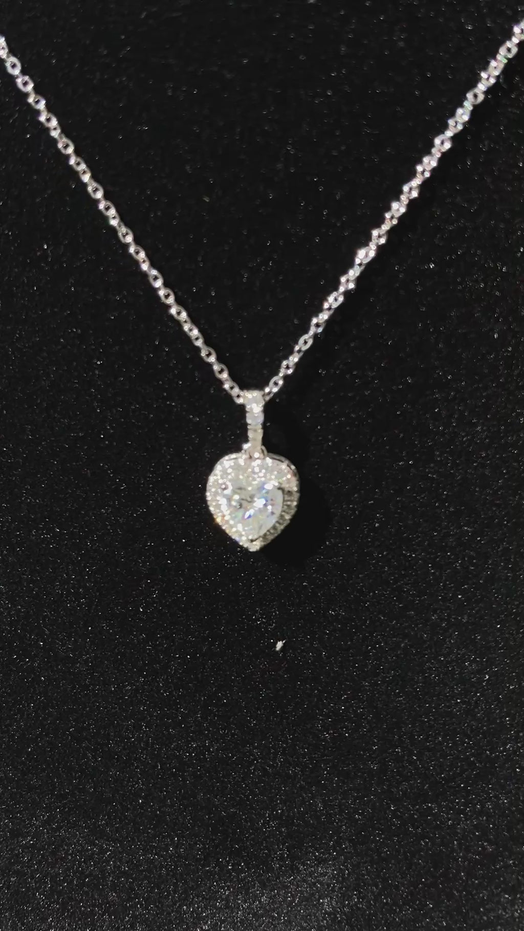 925 Sterling Silver VVS Moissanite Heart Necklace for Women