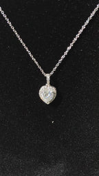 925 Sterling Silver VVS Moissanite Heart Necklace for Women