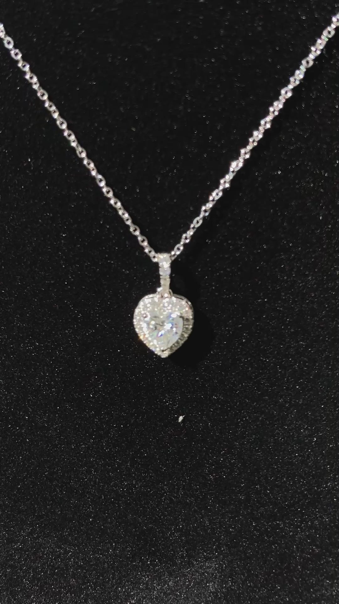 925 Sterling Silver VVS Moissanite Heart Necklace for Women
