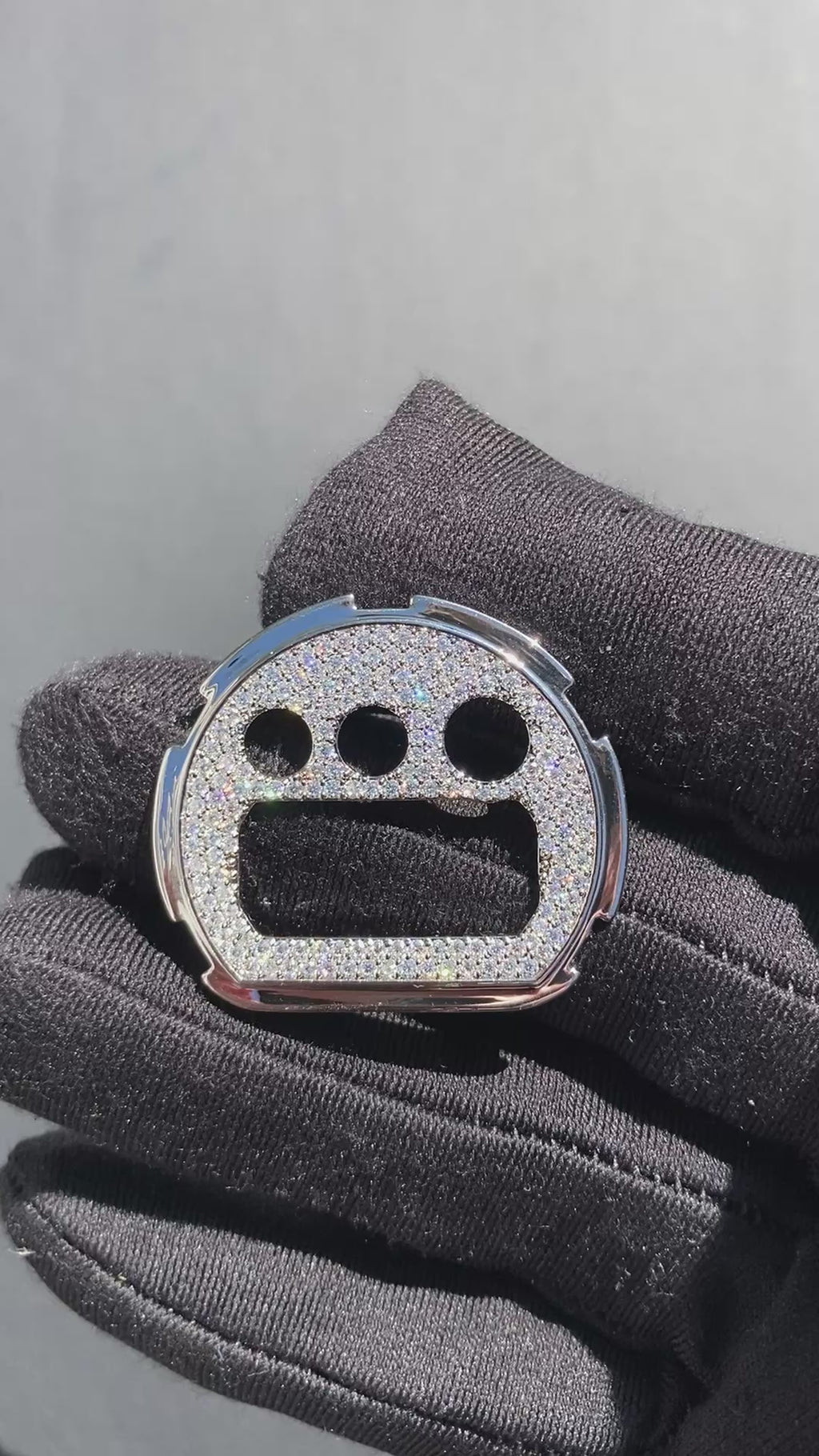 VVS Moissanite Silver Iced-Out Inner Watch Bezel for Dw6900