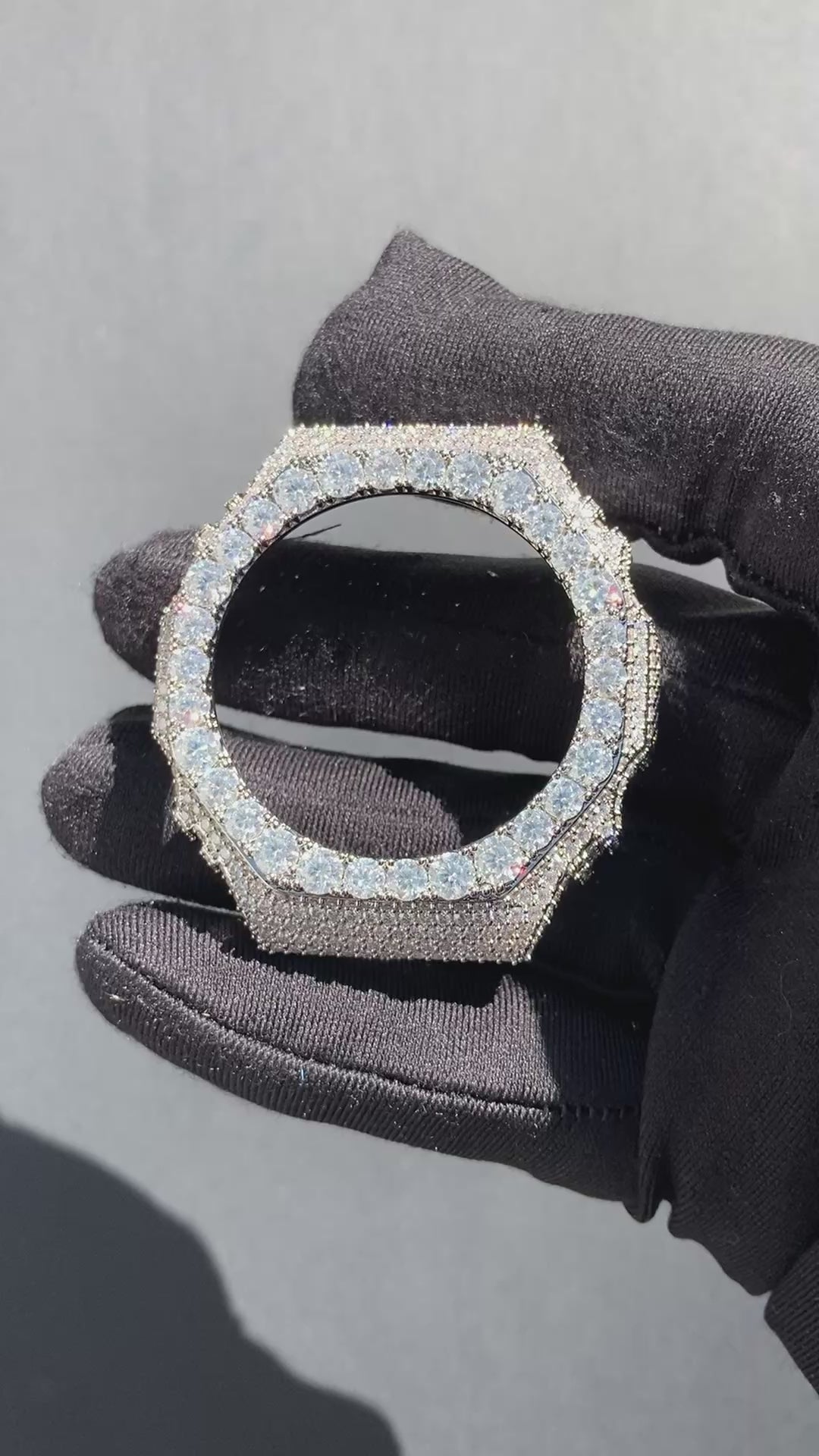 VVS Moissanite Silver Iced-Out Watch Bezel for GM2100 & GA2100