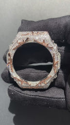 VVS Moissanite Iced-Out AK-47 Watch Bezel – Silver & Rose Gold for GM2100 & GA2100