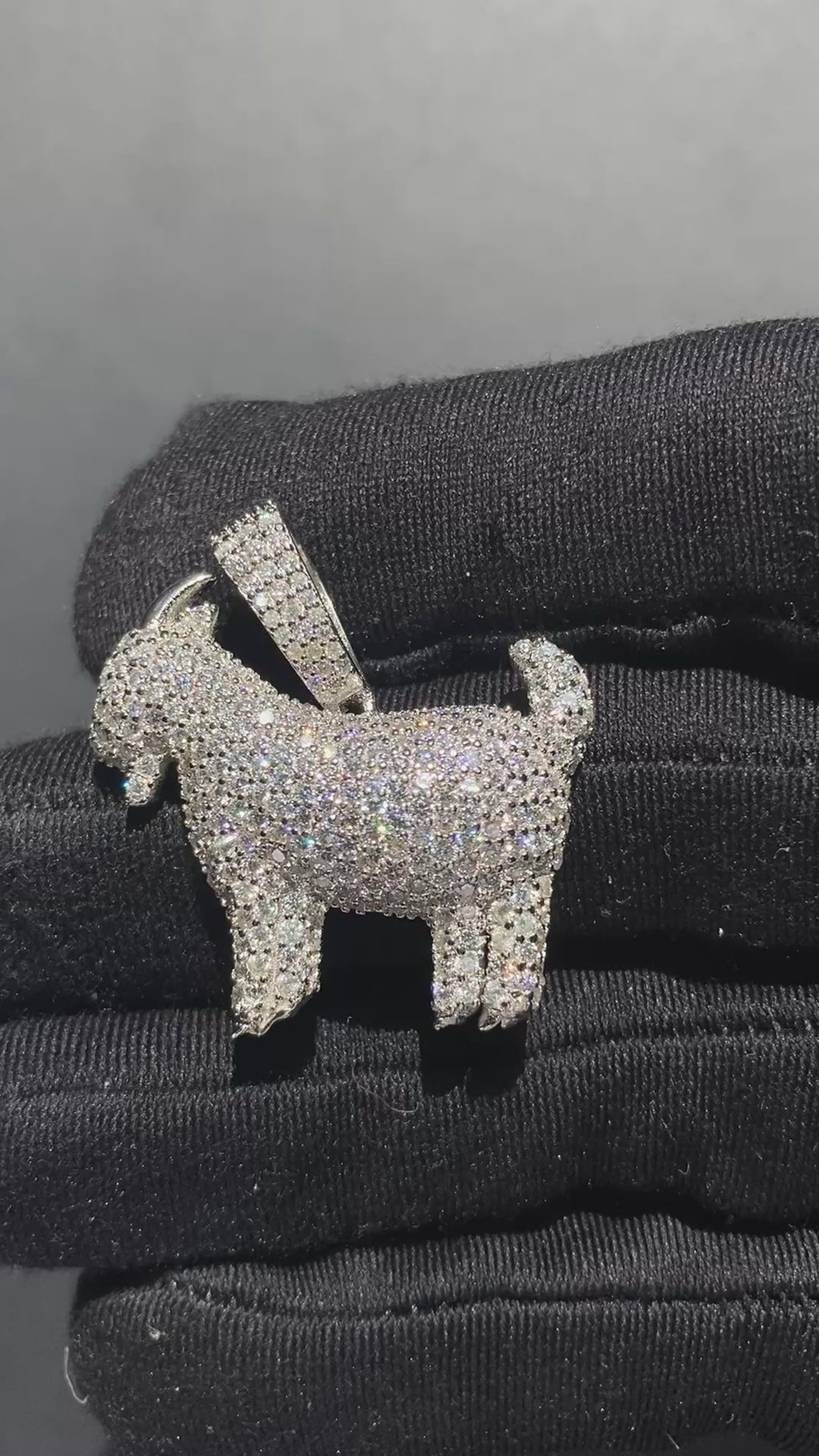 925 Sterling Silver GOAT Pendant | Iced-Out VVS Moissanite GRA Certified