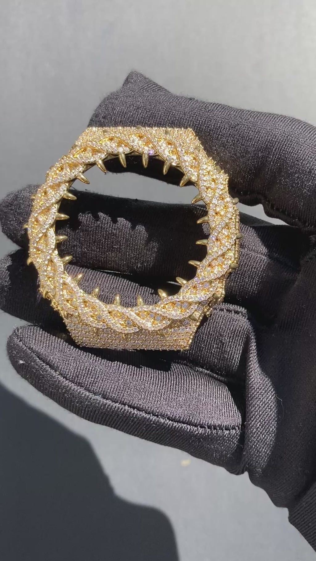 VVS Moissanite Gold Iced-Out Thorn Watch Bezel for GM2100 & GA2100
