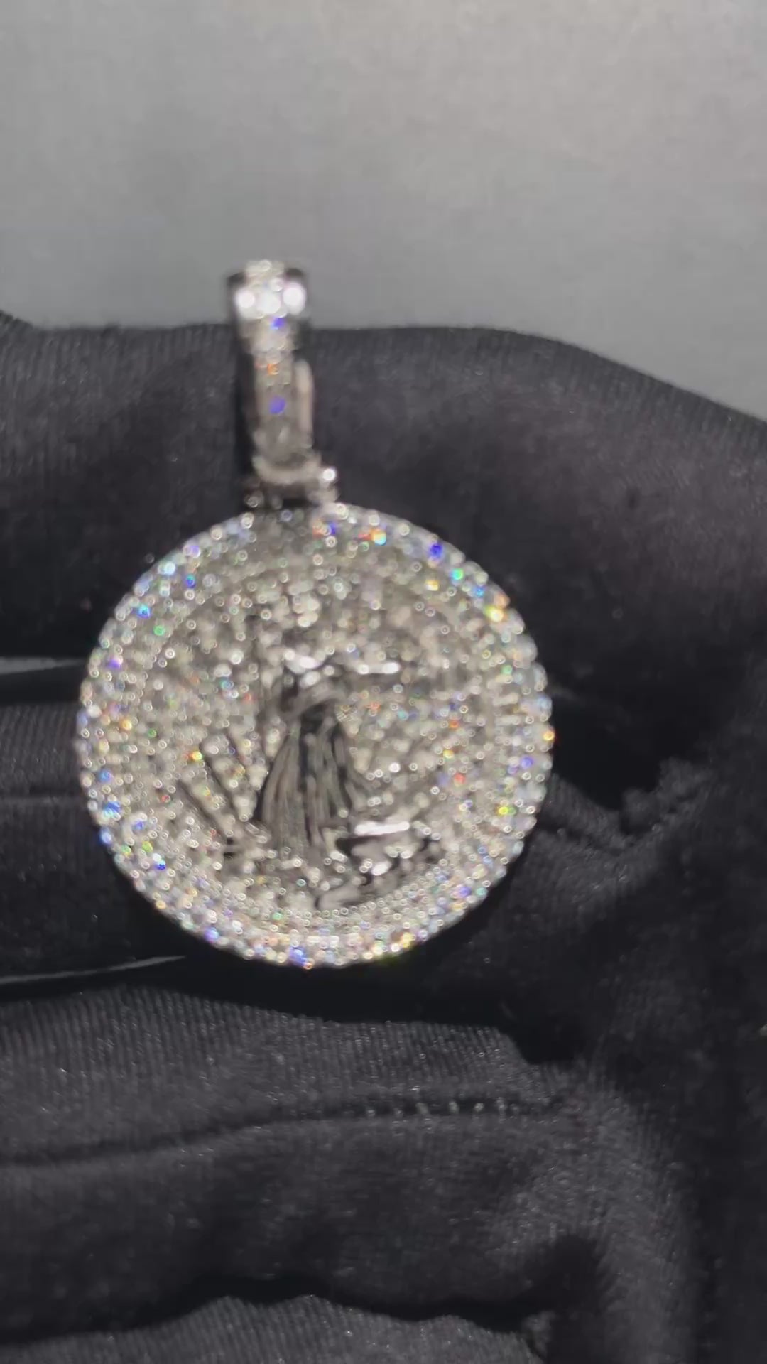 925 Sterling Silver VVS Moissanite Walking Liberty Pendant