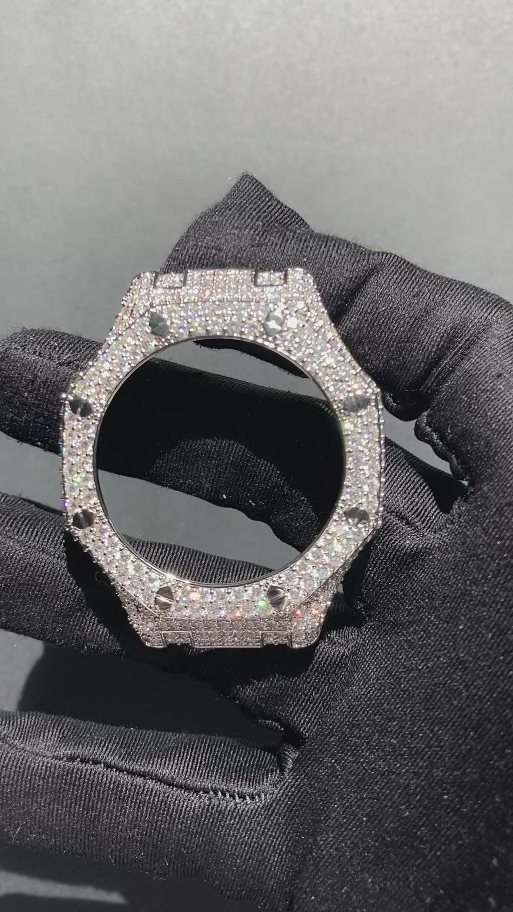 VVS Moissanite Iced-Out Silver Bezel for G-Shock GM2100 & GA2100