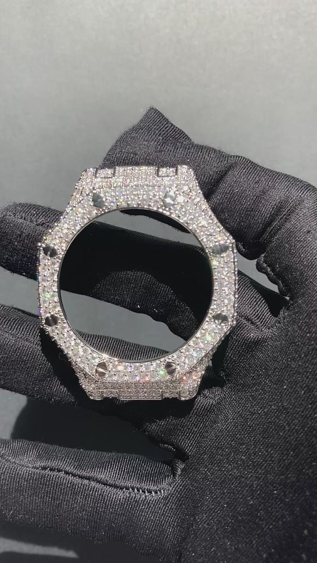 VVS Moissanite Iced-Out Silver Bezel for G-Shock GM2100 & GA2100